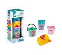 Janod - 5 Cubos de Actividades para el Baño - Juguete de Estímulo para Niños Pequeños - Manipulación y Destreza - Aprender Los Números - A partir de 10 Meses, J04724