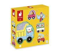 Janod - 5 Puzzles evolutivos con temática de Instrumentos Musicales - Puzzle Infantil evolutivo de 2 a 10 Piezas - Desarrolla la motricidad Fina y la lógica - Juego Educativo a Partir de 24 Meses