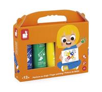 Janod 5 tubos de pintura para dedos para bebés 1 año-Tubo de 75 ml-Testado dermatológicamente y se limpia con agua-Ideal para los más pequeños-A partir de 12 meses-J04703, multicolor (JURATOYS J07403)