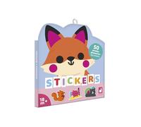 Janod - 50 Grandes Pegatinas para niños Desde 18 Meses - Formato 7x8 cm - Stickers Tema Animales - Pre-Cortadas para fácil Agarre - Fomenta Creatividad - Desde 18 Meses