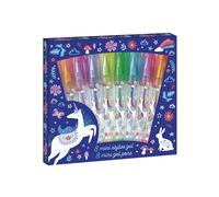 Janod - 8 Mini Bolígrafos de Gel Brillantes - Efectos Brillantes - Tema Unicornio - Bolígrafo para Dibujo, Colorear, Idea de Regalo para Adolescentes - Papelería - A Partir de 6 Años - J08935