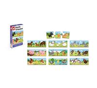 Janod - A Partir de 3 años - Puzzle Trionimo - 10 Puzzles de 3 Piezas - 30 Piezas - Animales - Cartón FSC - Juegos de Memoria y Asociación - J02710