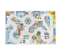 Janod - Alfombra de Coche Infantil - Tema Ciudad - Suave y Antideslizante - Motivo Urbano - Alfombra de Habitación para Niños y Niñas - 120 x 78cm - Lavable a mano - A partir de 2 años - J05910