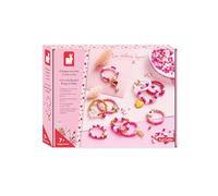 Janod - 10 Anillos de Perlas para Crear - Los Talleres de Joyería - Creación de Anillos DIY - Kit de Manualidades Creativas para Niños - Aprendizaje de Motricidad Fina y Concentración - A Partir de 7 años - J09125