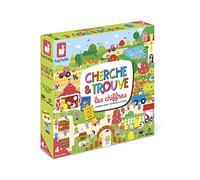 Janod, Busca y Encuentra Cifras, Juego de Mesa Niño Desde 4 Años | Juego de Observación en Francés, Números Hasta 9 y Cálculo, Bandeja dúplex, 80 Cartas, 9 Fichas, De 1 a 4 jugadores