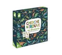 Janod, Busca y Encuentra Dinosaurios, Juego de Mesa Infantil Desde 8 Años | Juego de Observación en Francés, 60 Dinosaurios Descubrir, Bandeja dúplex, 80 Cartas, 9 Fichas, De 2 a 4 jugadores