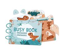 Janod - Busy Book Dino Thema - Alemán/Holandés - 18 páginas de Actividades para bebés y niños - Juguete Educativo para niños y niños - Aprender números, alfabetos, Animales... - A Partir de 3 años