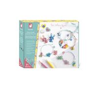 Janod - Caja con 8 Joyas de plástico locas para Crear - Los talleres de joyería - Kit de Manualidades Creativas para niños DIY - Destreza y concentración - A Partir de 7 años