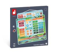 Janod Calendario Magnético Versión española, 71 Imanes Juego Educativo, Entender Mejor el Concepto del Tiempo y Adquirir Autonomía, Juguete de Cartón FSC, A Partir de 3 años, J05460