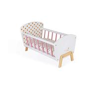 Janod - Cama Candy Chic - Cama de madera para bebés con colchón + manta + almohada - Colores suaves y brillantes - Accesorios para bebés - A partir de 3 años, J05889