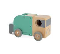 Janod - Camión Basura de Madera Bolid - Contenedor Magnético - Ruedas Silenciosas - Imaginación y Motricidad - Certificado FSC - Pintura al Agua - A Partir de 2 Años, J04633