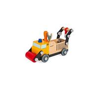 Janod - Camión de Construcción Brico'Kids de Madera - Juguete de Construcción - Desarrolla la Motricidad Fina y la Imaginación - Certificado FSC - A partir de 3 Años, J06470