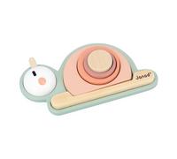 Janod - Caracol Sensorial Apilable Sweet Cocoon - 6 Piezas - 4 Bloques - Juego de Estímulo - Motricidad Fina y Tacto - A Partir de 12 Meses, J04052