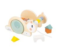 Janod - Carrito Bloques Caracol Sweet Cocoon - Juguete de Estímulo de Madera - Destreza e Imaginación - Carro + 16 Bloques - A Partir de 18 Meses, J04054
