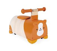 Janod - carrito de madera en forma de hamter - Juguete de Madera - Casillero Integrado - 4 Ruedas, Esquinas de Protección de Silicona - Juguete para Niños de 1 a 3 años, J08050