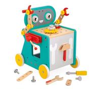 JANOD - Carrito Robot Brico'Kids - Juego de Bricolaje Infantil - 38 Accesorios + 3 Herramientas - Juego de Imitación - Desarrolla la Motricidad Fina - A Partir de 18 Meses, J06456