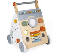 Janod - Carro Multiactividad Sweet Cocoon - Carro de Madera para aprender a caminar - 9 Actividades - Ruedas Silenciosas, Pintura al Agua - Juguete Infantil Adaptable desde los 12 meses, J04410