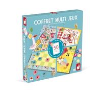 Janod - Carrousel Multi-Games Box Set - Classic Family Games - Draughts game, Ludo, Yellow Dwarf, 7 families, Goose game - For children from the Age of 5, J02742