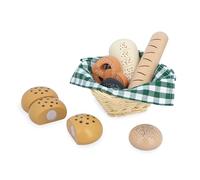 Janod Set panadería madera JURATOYS J06645 - Cesta y 6 accesorios realistas, a partir de 3 años