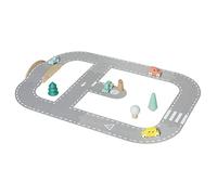 Janod Bólido Madera FSC-Juguete Primera Infancia-Circuito Fieltro + 4 Coches + 5 Accesorios-A Partir De 2 Años, J04631, Multicolor, Small (JURATOYS