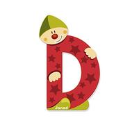 Janod- Clown Letter D Letra D, Color Beige, Green, Red (J04545)