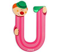 Janod- Clown Letter U Letra U Payaso, Multicolor (J04562)