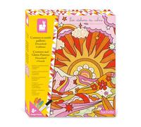 JANOD - Contornos y Dibujos con Purpurina Dreamland - Manualidades Creativas - 6 Cuadros para Crear - 3 Minibolis y 1 Rotulador - Actividad Manual para Niños - A Partir de 3 Años - J07727