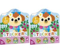 Janod Cuaderno de Pegatinas a Partir de 18 Meses - El Tema del jardín - 12 páginas para Decorar - 8 páginas de Pegatinas - Ocio Creativo Infantil - Motricidad Fina y Concentración (Paquete de 2)