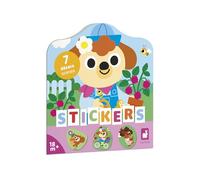 Janod Cuaderno Partir de 18 Meses-El Tema del jardín-12 Decorar-8 páginas de Pegatinas reposicionables-Ocio Creativo Infantil-Motricidad Fina y Concentración (JURATOYS J09199)