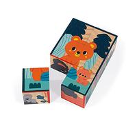 Janod - Cubos Infantiles de Madera Animales - Juguete de Estímulo para Bebés - Juego Educativo Observación y la Coordinación - Colaboración con WWF - Certificado FSC - Desde 1 Año, J08622