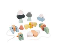 Janod - Cuentas para Enhebrar Sweet Cocoon - 21 Abalorios Pájaros, Alas y Nubes - Desarrolla la Motricidad Fina - Juguete de Madera FSC - Juego de Estímulo - A Partir de 24 Meses, J04050