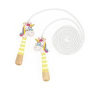 Janod Cuerda de Saltar Ajustable para Niños - Asas de Madera con Cabeza de Unicornio - Cuerda de 2m - óptimo para Juegos y Actividades al Aire Libre - Desarrolla la Motricidad - A Partir de 3 Años