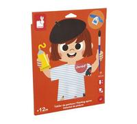 Janod - Delantal de Pintura para niños a Partir de 18 Meses - Talla 82 a 110 cm - Mangas largas - Delantal Protector Ideal para Pintar, Manualidades y Actividades Creativas - Impermeable - J07404