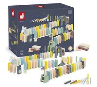 Janod - Dominos de Madera Sweet Cocoon - Juguete de Estímulo para Bebés - Juego de Habilidad - Motricidad Fina y Concentración - Pintura al Agua - Desde 3 Años, J04404