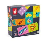 Janod - Dominós Instrumentos de Música - Juego Educativo Mi Primer Dominó - Desarrolla Vocabulario y Concentración - Tintas Vegetales - A Partir de 3 años - J02623