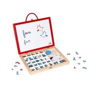 Janod - Essentiel - Maletín de Letras Cursivas 4 En 1 de Madera - Juego Pedagógico - Aprender Las Letras y a Leer - 110 Accesorios Incluidos - Pintura al Agua - A partir de 3 Años, J05073
