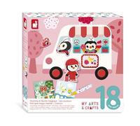 Janod - Estuche 2 en 1: rotulador mágico y Fieltro - 2 tableros a Doble Cara para rotulador mágico + 4 tableros para Fieltro - A Partir de 18 Meses