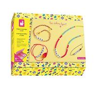 Janod - Estuche 4 Joyas con Mensajes para Crear - Les Ateliers Bijoux - Kit Infantil de Manualidades Creativas - Desarrolla la Motricidad Fina y la Creatividad - A partir de 6 Años, J07932