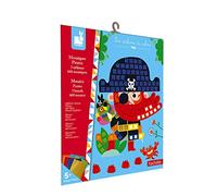 Janod - Estuche Mosaicos de Espuma Piratas - Les Ateliers Du Calme - Kit Infantil de Manualidades Creativas - Desarrolla la Motricidad Fina y la Concentración - A partir de 5 Años, J07897