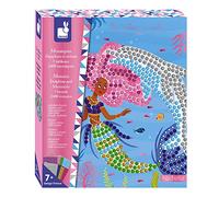 Janod - Estuche Mosaicos Delfines y Sirenas - Les Ateliers Du Calme - Kit Infantil de Manualidades Creativas - Desarrolla la Motricidad Fina y la Concentración - A partir de 7 Años, J07961