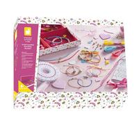 Janod - Estuche para Hacer 13 Pulseras de la Amistad - Les Ateliers Bijoux - Kit Infantil de Manualidades Creativas - Desarrolla la Motricidad Fina y la Creatividad - A partir de 8 Años, J07939