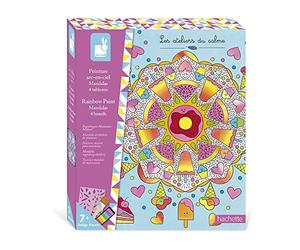 Janod - Estuche Pintura Arcoíris Mandala - Les Ateliers du Calme - Actividades Creativas Arte y Manualidades - Cuatro Cuadros - Motricidad y Concentración - A Partir de 7 Años, J07992