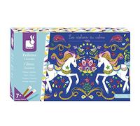 Janod - Estuche Purpurina Unicornios - Les Ateliers Du Calme - Kit Infantil de Manualidades Creativas - Desarrolla la Motricidad Fina y la Creatividad - A partir de 7 Años, J07883