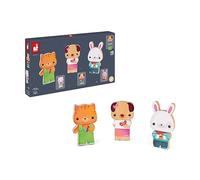 Janod - Funny Magnets Mascotas - Juguete de Estímulo Magnético de Madera - Manipulación y Destreza - A partir de 18 Meses, J08059