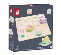 Janod - Gama Pedagogía - Tablero de Doble Entrada - 18 Accesorios de Madera FSC + 57 Cartas - Juguete Educativo Infantil - A Partir De 4 Años, J05086