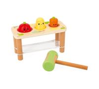 Janod – Juguete Verduras de la Granja J03309 – 3 verduras + mazo, madera FSC, multicolor, 12 meses+