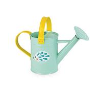 Janod - Happy Garden - Regadera Infantil de Metal - Juego de Jardinería al Aire Libre - Desde 3 Años, J03191, Azul y Amarillo