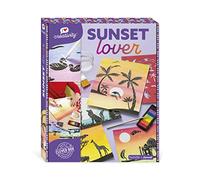 JANOD - Sunset Lover - I Love Creativity - 5 Cuadros - Pintura Acuarela y Plantillas - Manualidad Creativa - Motricidad Fina y Concentración - A Partir de 8 Años, J07737