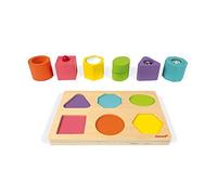 Janod - I Wood - Puzle de 6 Cubos Sensoriales en Madera, Juguete Educativo, Apre
