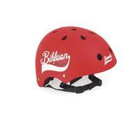 Janod - J03270 - Casco de Color Rojo, Talla S, Ajustable de 47 a 54 cm, con 11 Orificios de ventilación, y Bicicleta de Equilibrio Bikloon para niños a Partir de 3 años